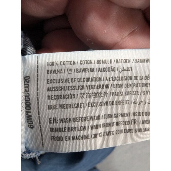 Ambercrombie Fitch Denim Bib Overalls Womens SZ XS Blue Whiskers Tapered Classic - Picture 14 of 15